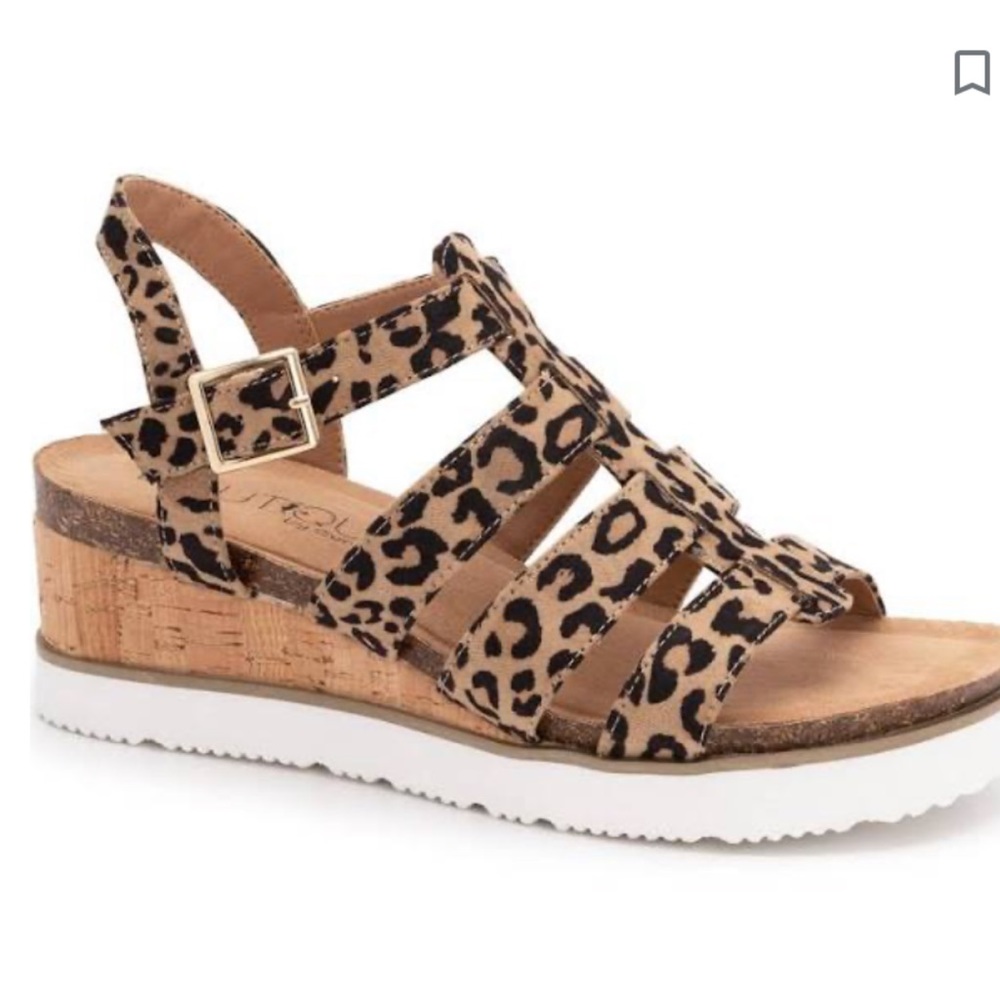 Corky Leopard wedges